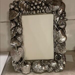 Arthur Court Silver Fruit & Leaf Ornate Wall Mirror Frame